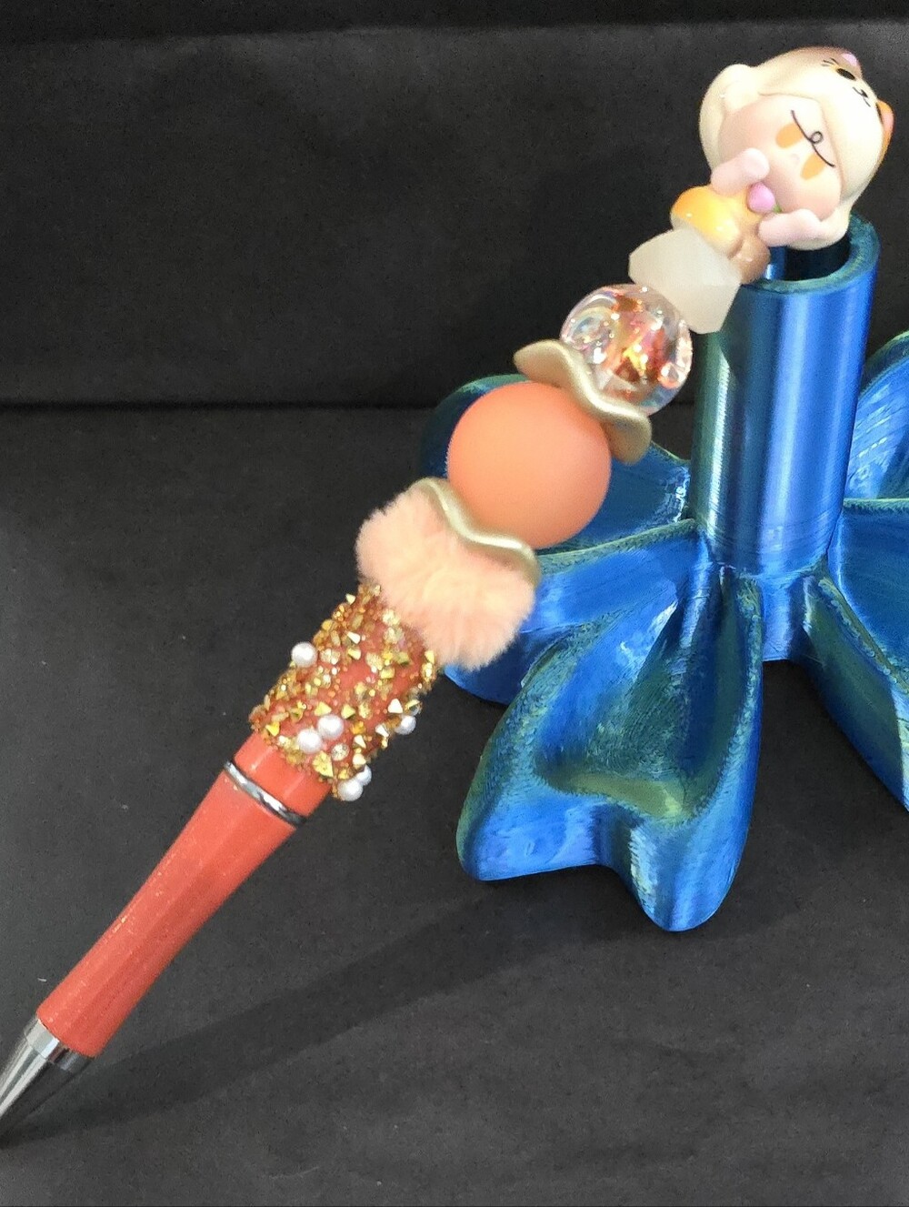 Cute Peach Beaded Pen